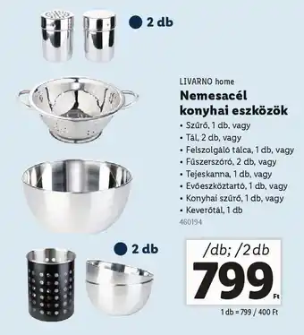 Lidl LIVARNO home Nemesacél konyhai eszközök ajánlat