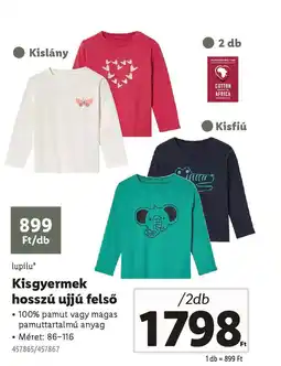 Lidl Lupilu Kisgyermek hosszú ujjú felső ajánlat