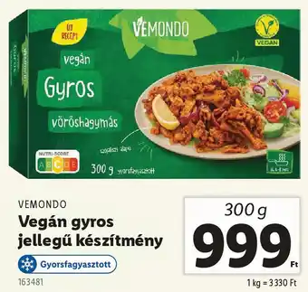 Lidl VEMONDO Vegán gyros jellegű készítmény ajánlat