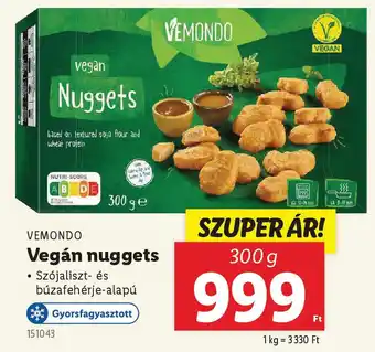 Lidl VEMONDO Vegán nuggets ajánlat