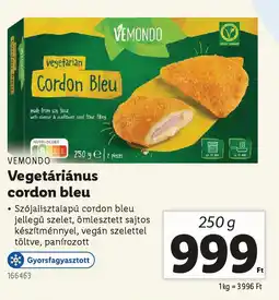 Lidl VEMONDO Vegetáriánus cordon bleu ajánlat