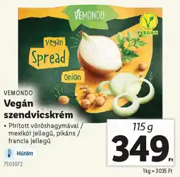 Lidl VEMONDO Vegán szendvicskrém ajánlat