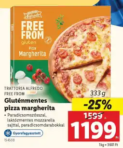 Lidl Trattoria Alfredo Gluténmentes pizza margherita ajánlat