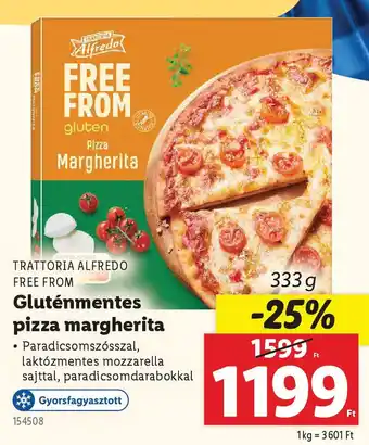 Lidl Trattoria Alfredo Gluténmentes pizza margherita ajánlat