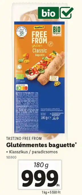 Lidl TASTINO FREE FROM Gluténmentes baguette ajánlat