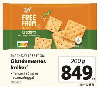 Lidl SNACK DAY FREE FROM Gluténmentes kréker ajánlat