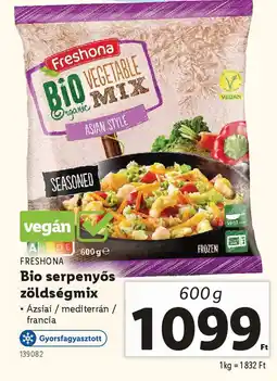 Lidl FRESHONA Bio serpenyős zöldségmix ajánlat