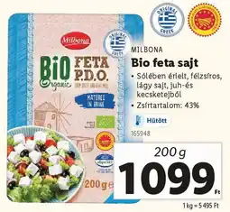 Lidl MILBONA Bio feta sajt ajánlat