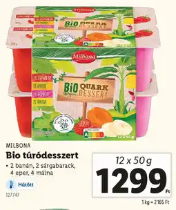 Lidl MILBONA Bio túródesszert ajánlat