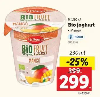 Lidl MILBONA Bio joghurt ajánlat