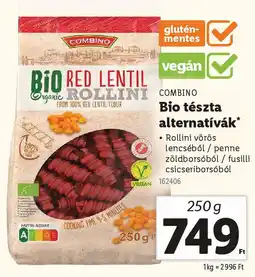 Lidl COMBINO Bio tészta alternatívák ajánlat