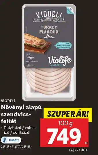 Lidl VIODELI Növényi alapú szendvicsfeltét ajánlat