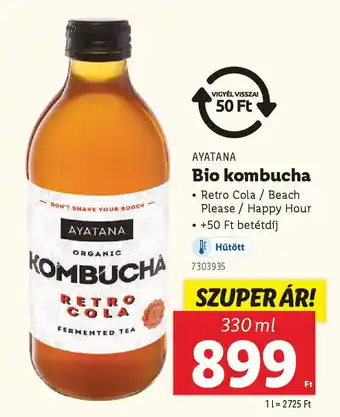 Lidl AYATANA Bio kombucha ajánlat