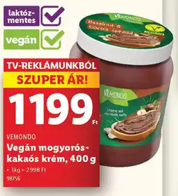 Lidl VEMONDO Vegán mogyorós-kakaós krém ajánlat