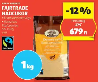 ALDI Happy Harvest Fairtrade nádcukor ajánlat