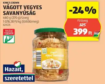 ALDI King's Crown Vágott vegyes savanyúság ajánlat