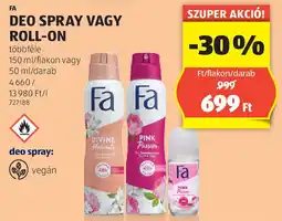 ALDI Fa Deo spray / roll-on ajánlat