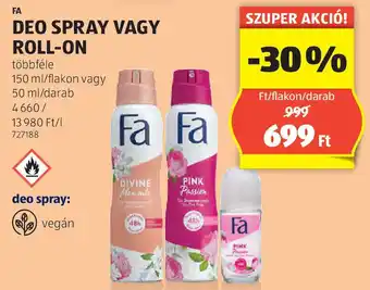 ALDI Fa Deo spray / roll-on ajánlat