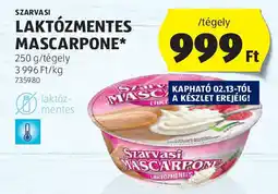 ALDI Szarvasi laktózmentes mascarpone ajánlat