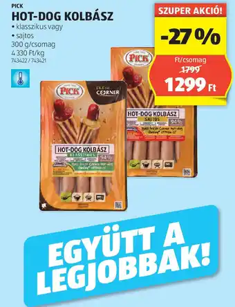 ALDI Pick Hot-Dog kolbász ajánlat