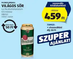 ALDI Pilsner Urquell világos sör ajánlat