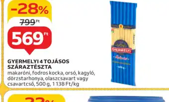 Auchan Gyérmelyi 14 tojásos száraz tészta ajánlat