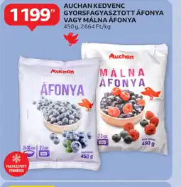 Auchan Auchan Kedvenc Gyorsfagyasztott Áfonya vagy Málna Áfonya ajánlat