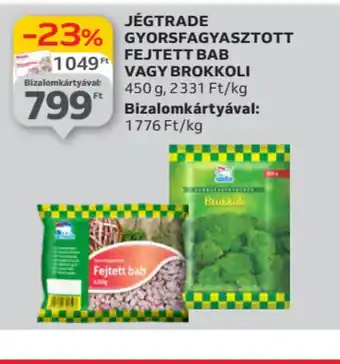 Auchan Jégtrade Gyorsfagyasztott Fejtett Bab vagy Brokkoli ajánlat