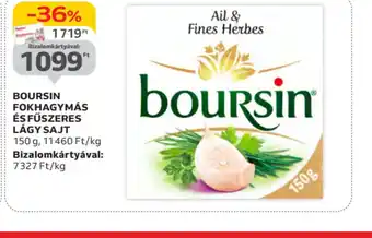 Auchan Boursin Fokhagymás és Fűszeres Lágy Sajt ajánlat