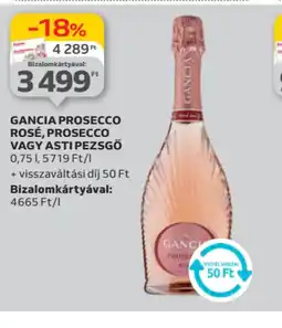 Auchan Gancia Prosecco Rosé, Prosecco vagy Astipezsgő ajánlat