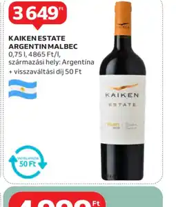 Auchan Kaiken Estate Argentin Malbec ajánlat