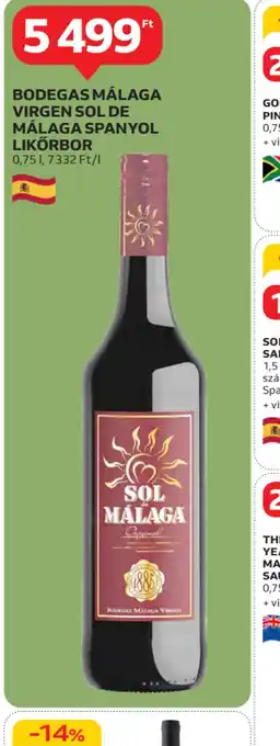 Auchan Bodegas Málaga Virgen Sol de Málaga spanyol likőrbör ajánlat