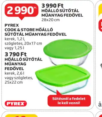 Auchan Pyrex Cook 25x22 cm Store Hőáll Sütőtál műanyag fedővel ajánlat