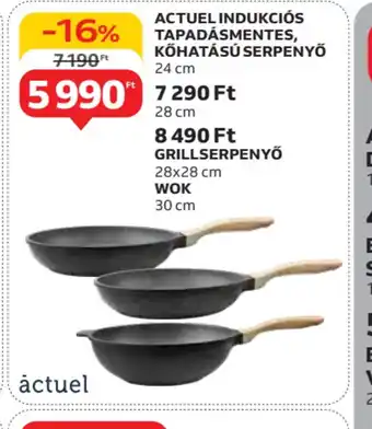 Auchan Actuel indukcis tapadásmentes, kőhatású serpenyő ajánlat