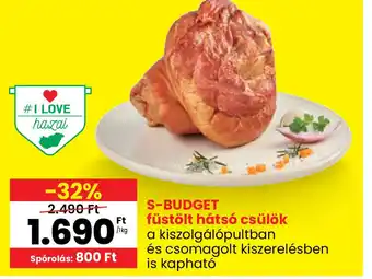 Spar S-BUDGET füstölt hátsó csülök ajánlat