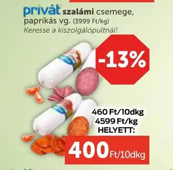 PRIVÁT Privát Szalámi csemege ajánlat