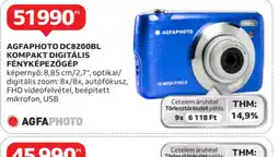 Auchan AgfaPhoto DC8200BL Kompakt Digitális Fényképezőgép ajánlat