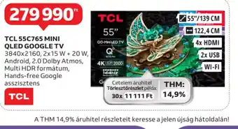 Auchan TCL 55C765 Mini QLED Google TV ajánlat