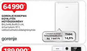 Auchan Gorenje R39EPW4 egyajts hűtőszekrény ajánlat