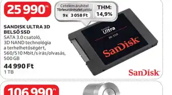 Auchan SanDisk Ultra 3D belső SSD ajánlat