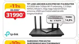 Auchan TP-Link Archer AX55 Pro Wi-Fi 6 Router ajánlat