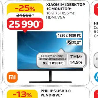 Auchan Xiaomi Mi Desktop 1C Monitor ajánlat