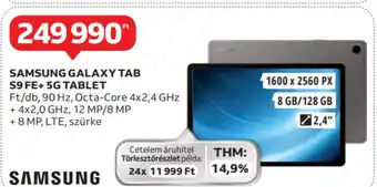 Auchan Samsung Galaxy tab S9 FE + 5G tablet ajánlat