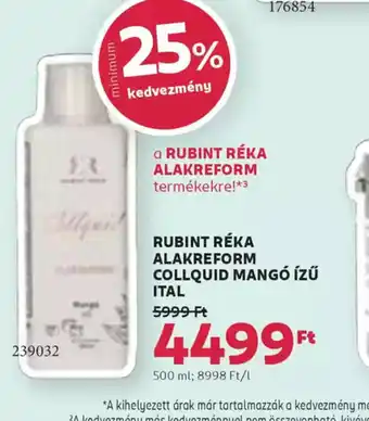 Rossmann Rubint Réka alakreform Collquid mang ízű ital ajánlat