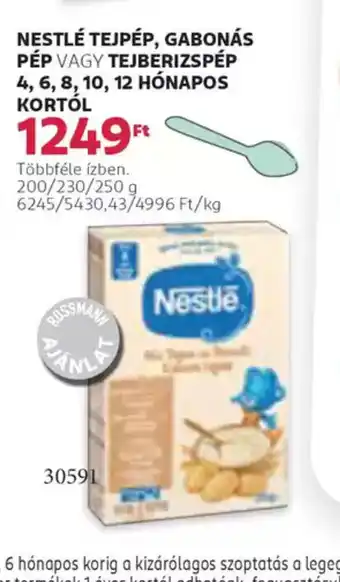 Rossmann Nestlé Tejpép, Gabona- és Tejeberizspép ajánlat