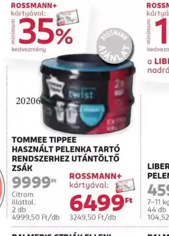 Rossmann Tommee Tippee Használt Pelena Tart Rendszerhez Utántöltő Zsák ajánlat