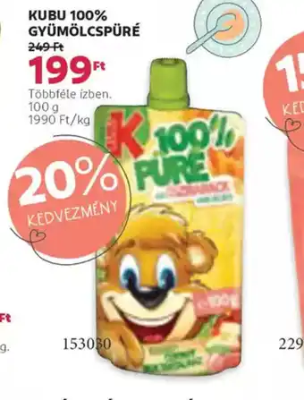 Rossmann Kubu 100% Gyümölcspüré ajánlat