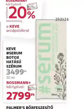 Rossmann KEVE #SERUM Botox Hatású Szérum ajánlat