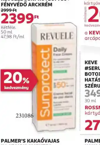 Rossmann Revuele Sunprotect F50+ fényvédő arckrém ajánlat