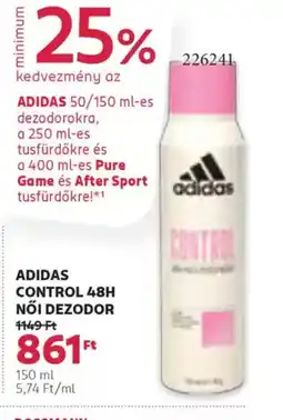 Rossmann Adidas Control 48h Női Dezodor ajánlat